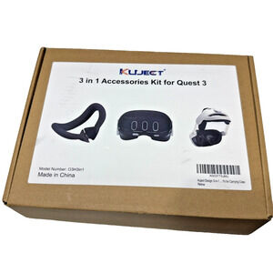 🚀 Kuject 3-in-1 Accessories Kit for Meta Quest 3 – Elite Strap, Face Cover, Len